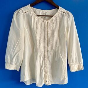 Anthropologie Meadow Rue Cotton Blouse 3/4 length Size 4